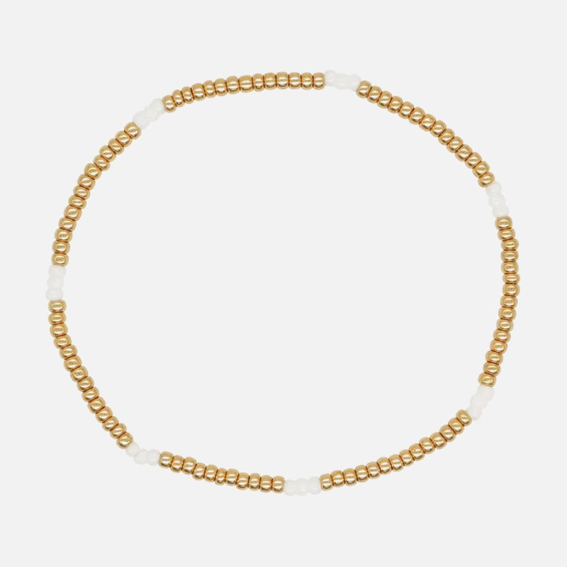 Bracelet Elastique à Perles Nacrées Ensemble de 4