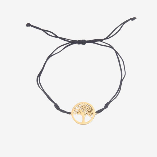 Bracelet Femme Arbre De Vie Acier Inoxydable Et Cordon Réglable