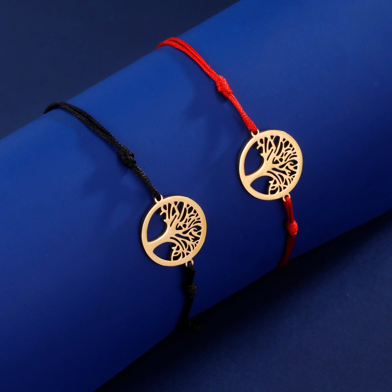 Bracelet Femme Arbre De Vie Acier Inoxydable Et Cordon Réglable