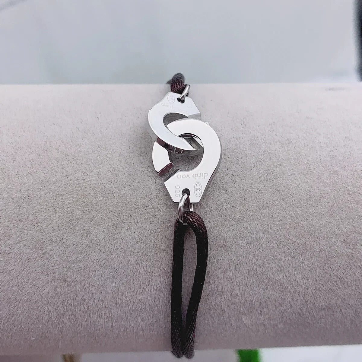 Bracelet Femme Menotte Simple Corde Et Acier Inoxydable
