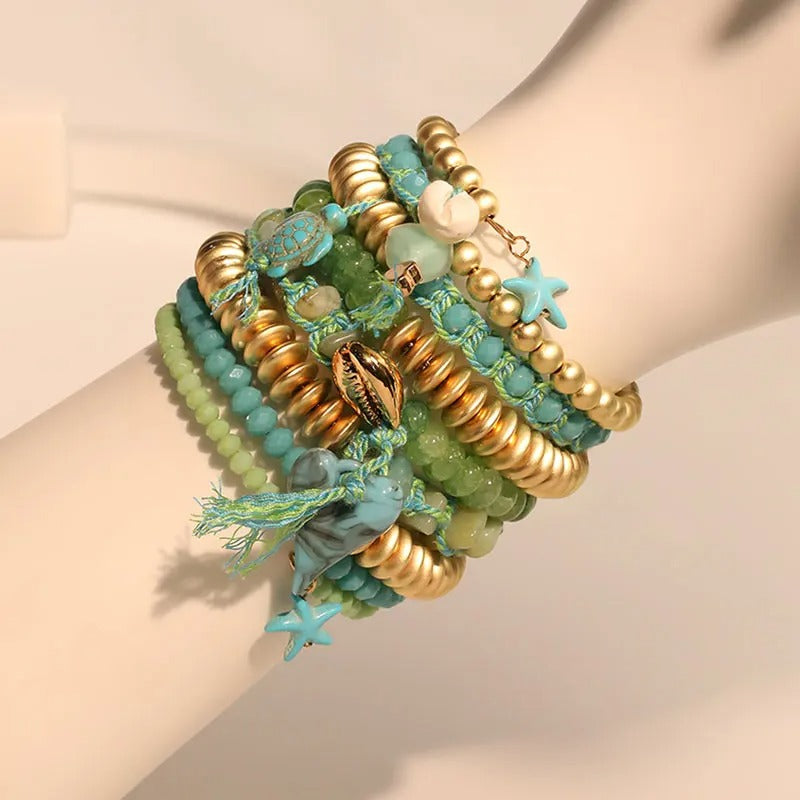 Bracelet Femme Multirang Breloques Plage