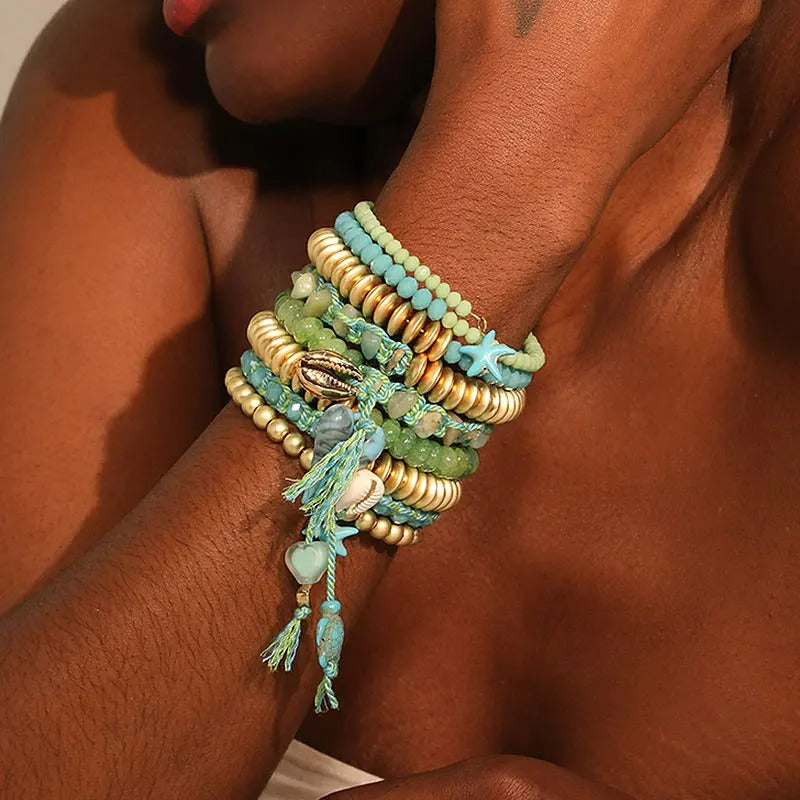 Bracelet Femme Multirang Breloques Plage