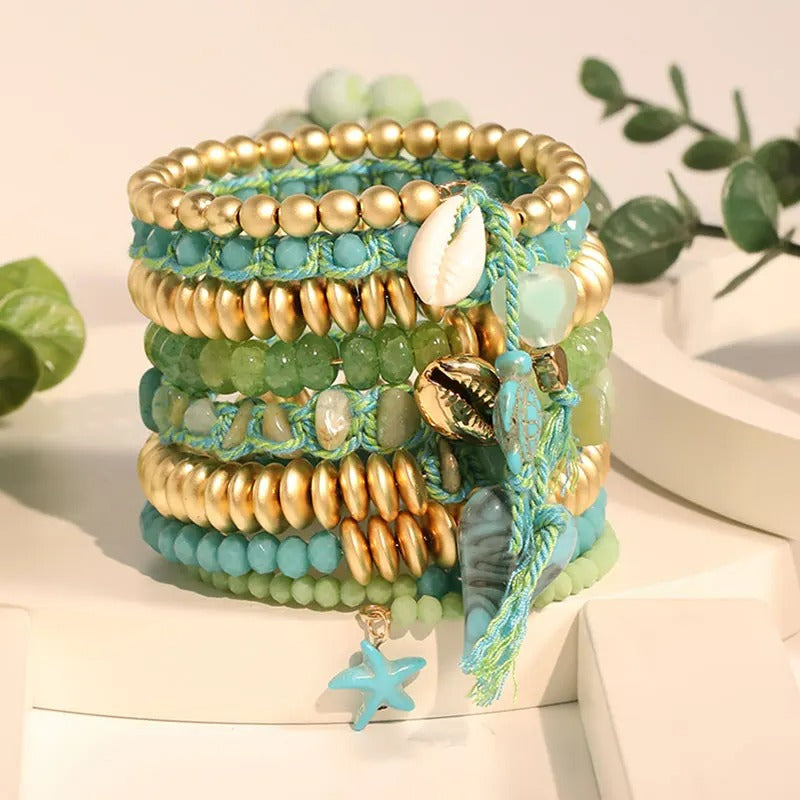 Bracelet Femme Multirang Breloques Plage