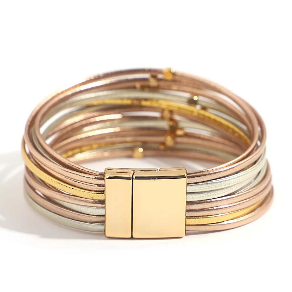 Bracelet Femme Multirang Triple Couleur