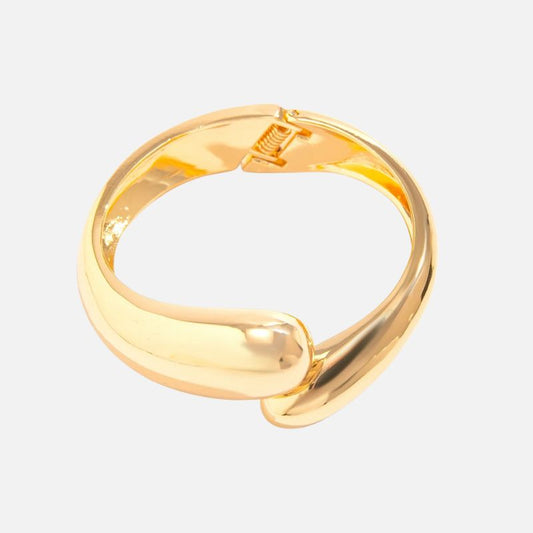 Bracelet Femme Rigide Doré Sculptural