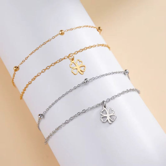 Bracelet Femme Trèfle Ajouré Acier Inoxydable