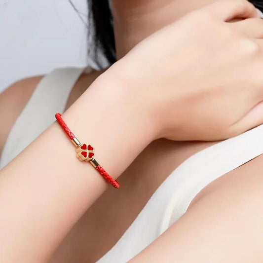 Bracelet Femme Trèfle Coloré Acier Inoxydable