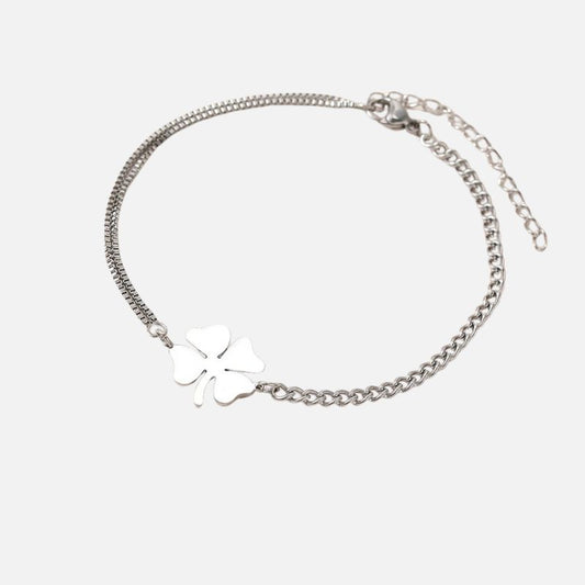 Bracelet Femme Trèfle Porte-Bonheur Acier Inoxydable