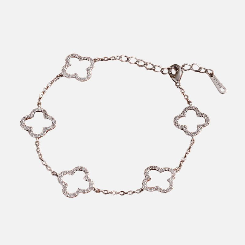 Bracelet Femme Trèfle Zircon Élégance Étincelante