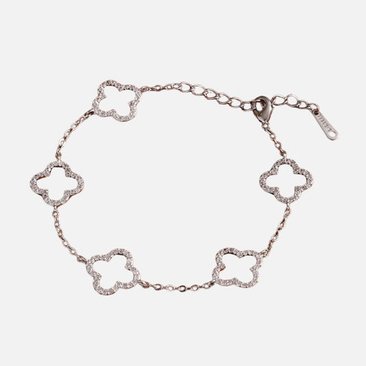Bracelet Femme Trèfle Zircon Élégance Étincelante