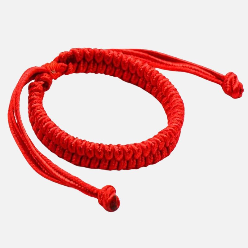 Bracelet Fil Rouge Tressé en Coton