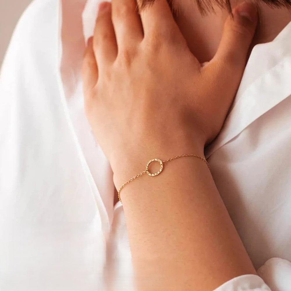Bracelet Fin Femme Acier Inoxydable Et Cercle