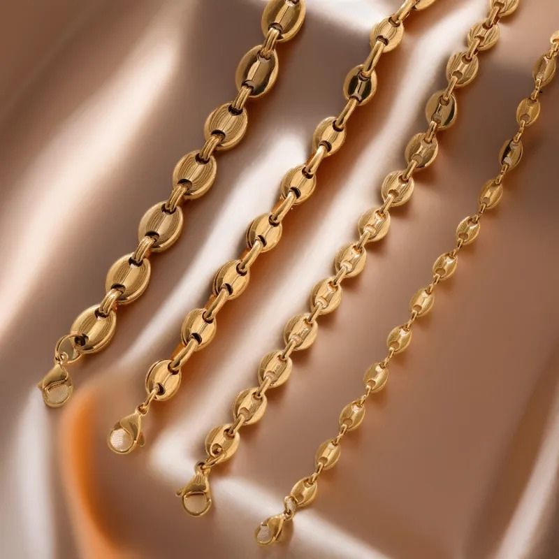 Bracelet Grain De Café Femme Doré Acier Inoxydable