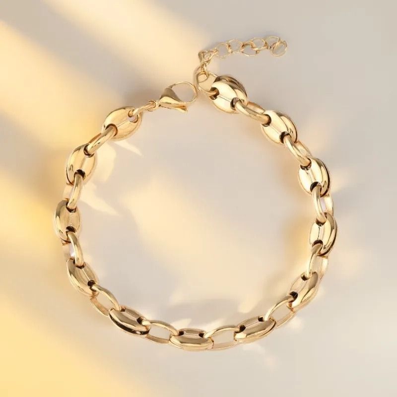 Bracelet Grain De Café Femme Doré Acier Inoxydable