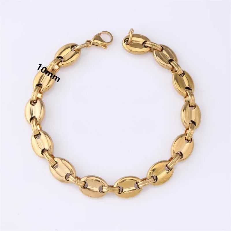 Bracelet Grain De Café Femme Doré Acier Inoxydable