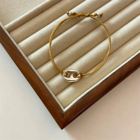 Bracelet Grain De Café Femme Élégant Cordon Ajustable