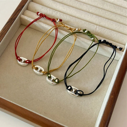 Bracelet Grain De Café Femme Élégant Cordon Ajustable