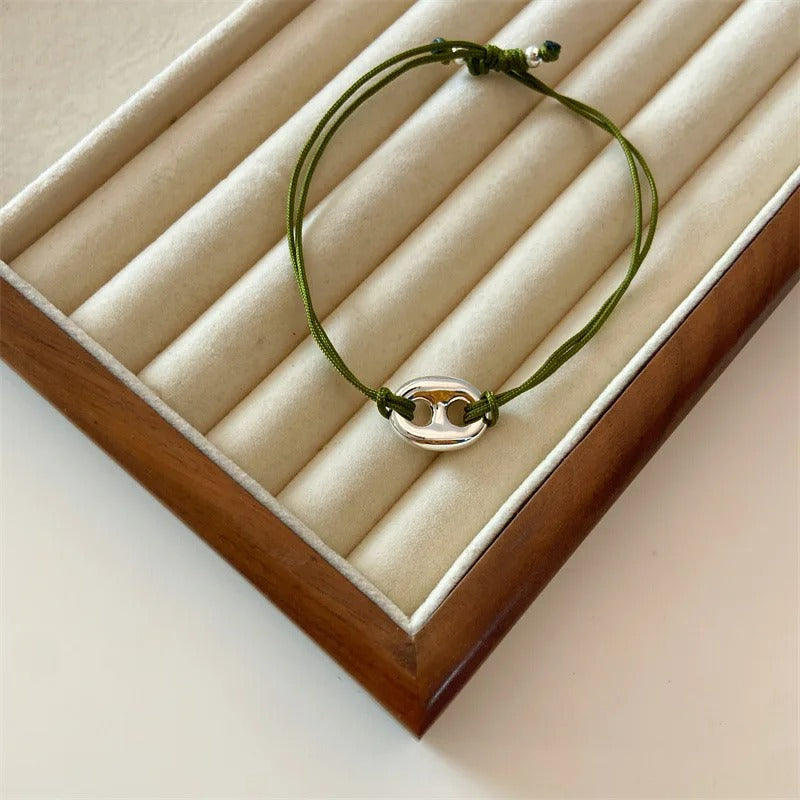 Bracelet Grain De Café Femme Élégant Cordon Ajustable