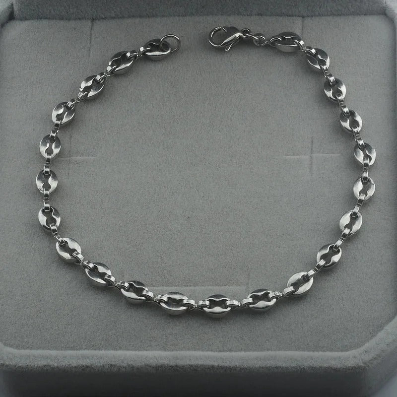 Bracelet Graine de Café Homme Fin – Acier Inoxydable