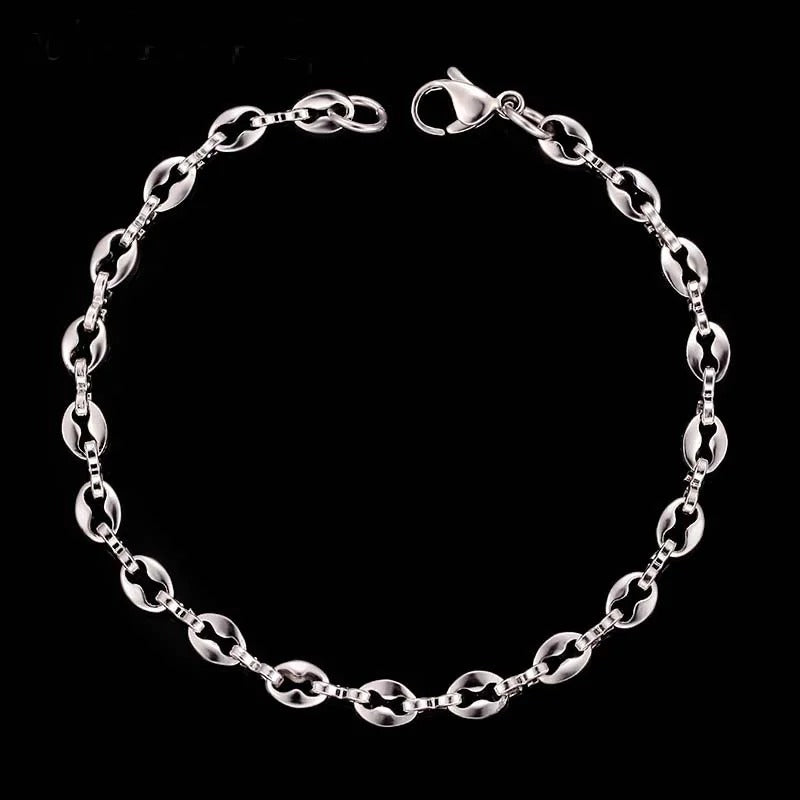 Bracelet Graine de Café Homme Fin – Acier Inoxydable