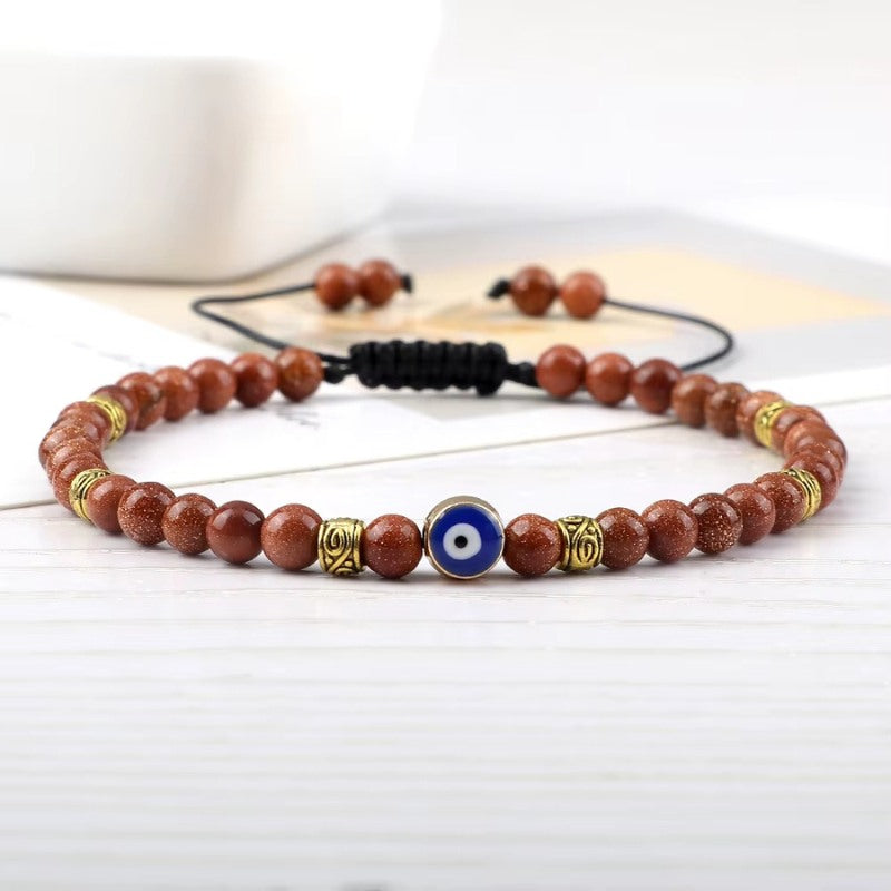 Bracelet Grec Oeil Bleu en Perle