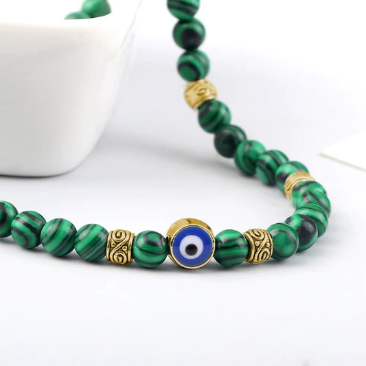 Bracelet Grec Oeil Bleu en Perle