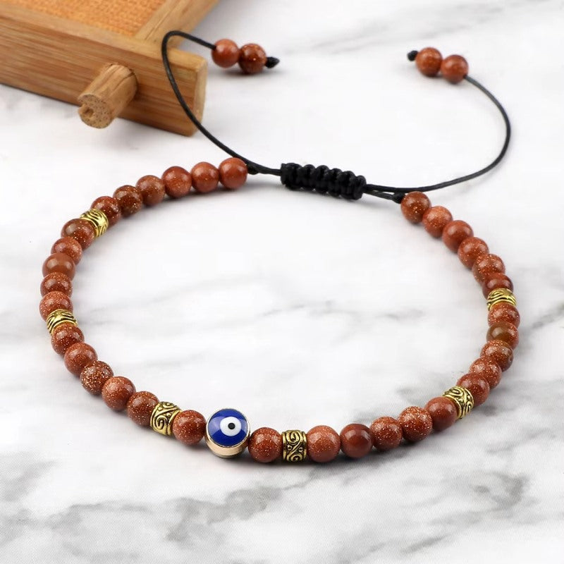 Bracelet Grec Oeil Bleu en Perle