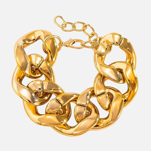 Bracelet Grosse Maille Femme Doré Acier Inoxydable