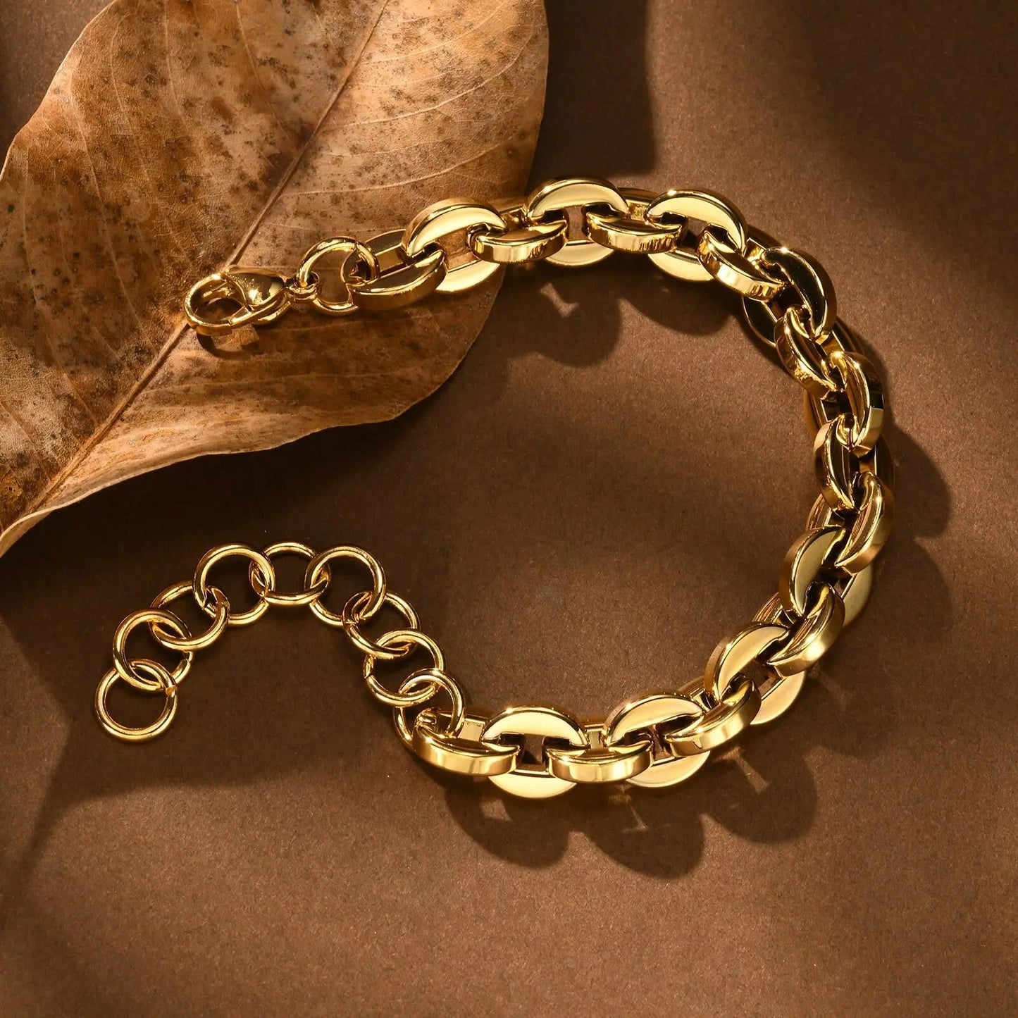Bracelet Grosse Maille Femme Raffiné Acier Inoxydable