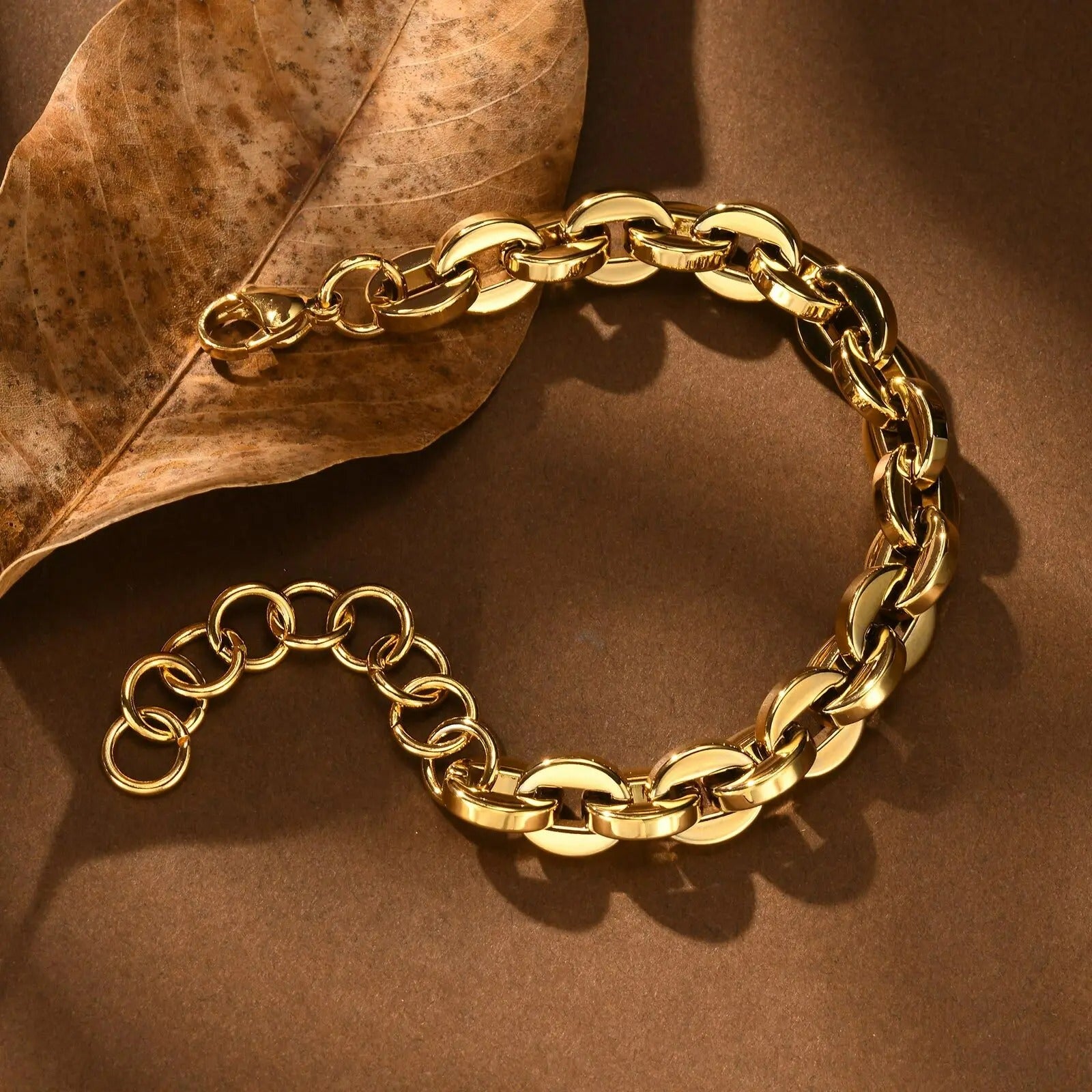 Bracelet Grosse Maille Femme Raffiné Acier Inoxydable
