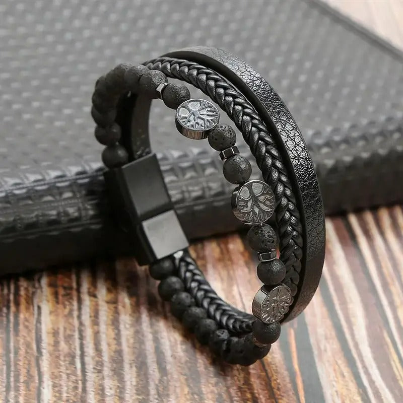 Bracelet Homme Arbre De Vie Et Perles