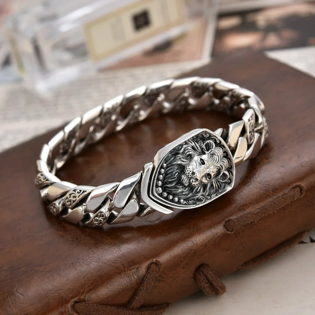 Bracelet Homme Argent Lion Force Symbolique