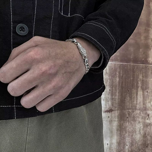 Bracelet Homme Argent Tête Serpent