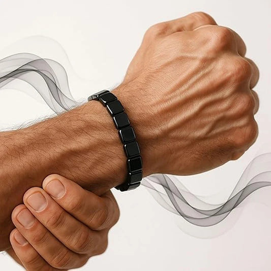 Bracelet Homme Perle Plate Hématite