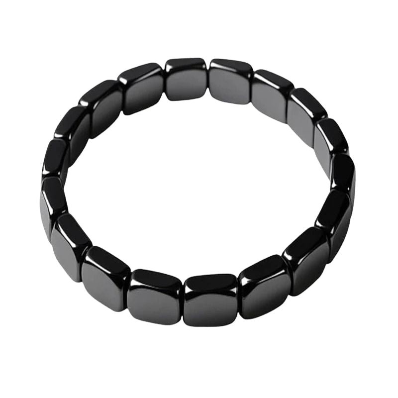 Bracelet Homme Perle Plate Hématite