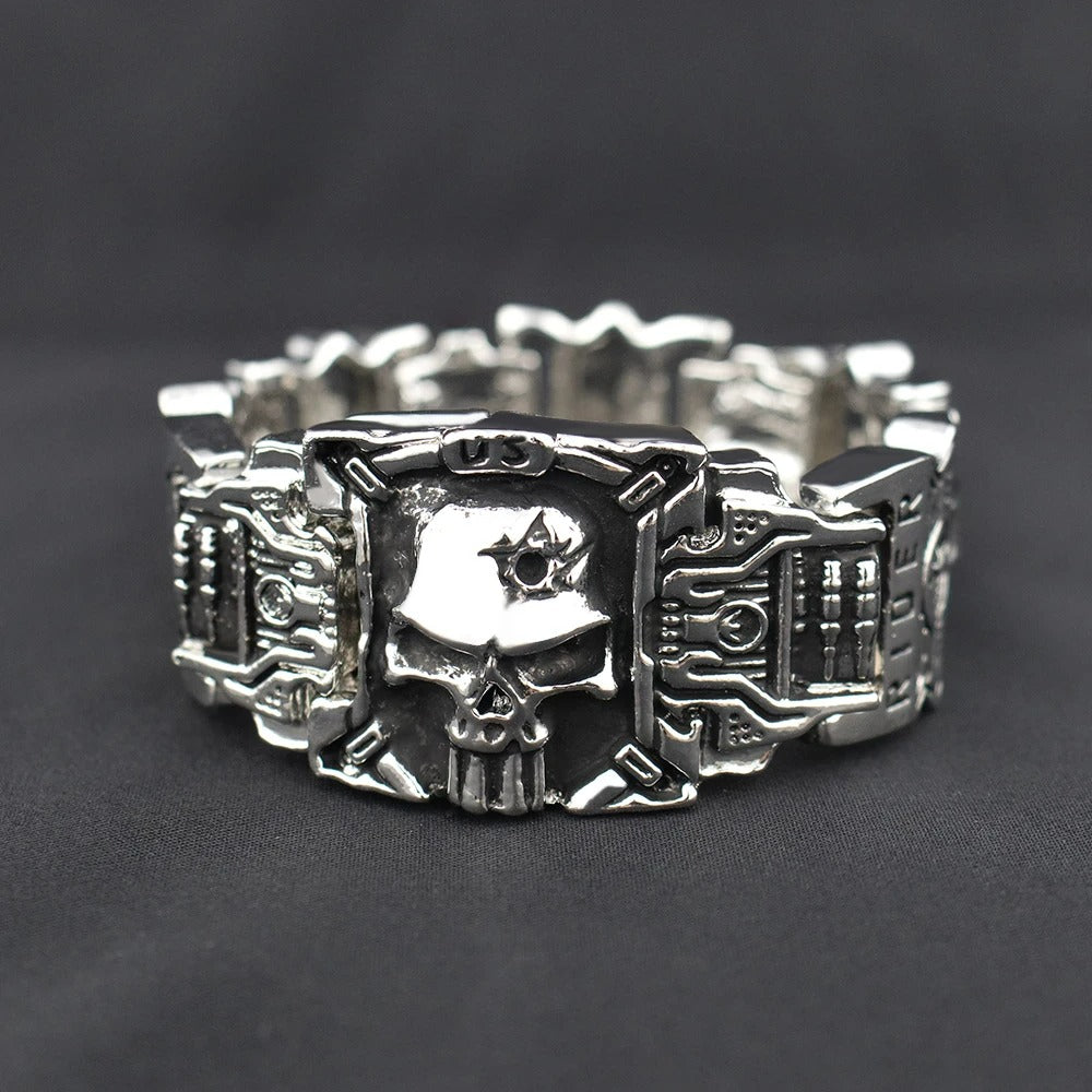 Bracelet Homme Tête de Mort Motard