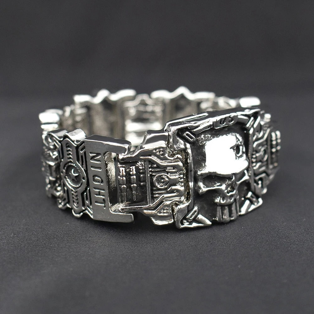 Bracelet Homme Tête de Mort Motard