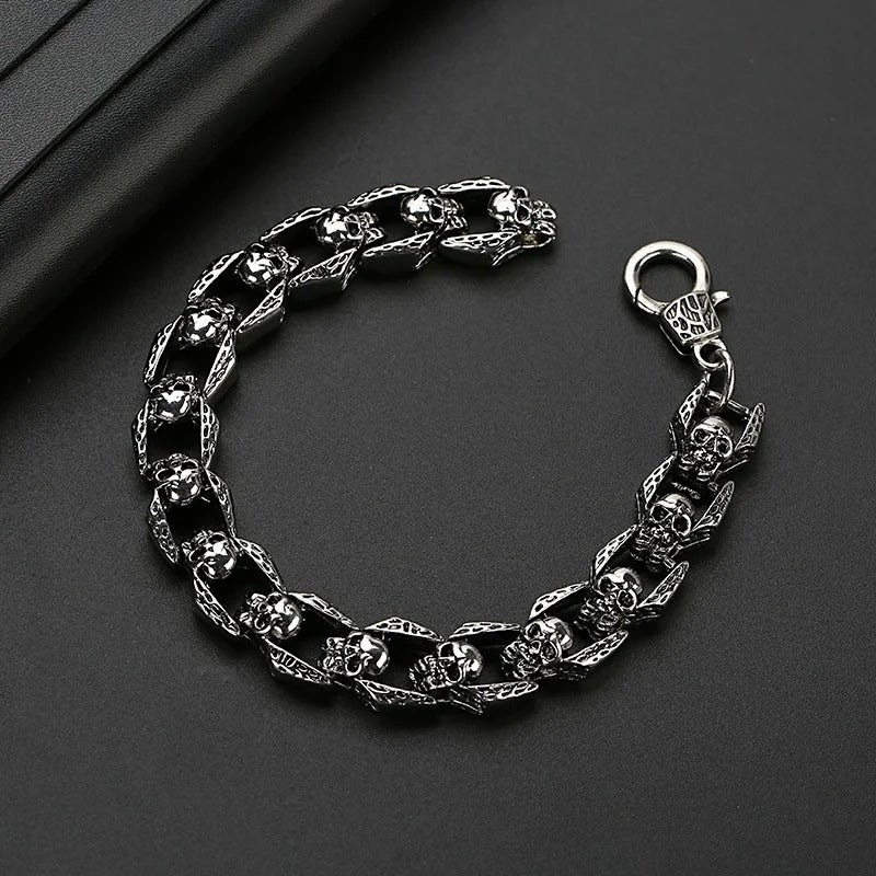 Bracelet Homme Tête de Mort Style Rock