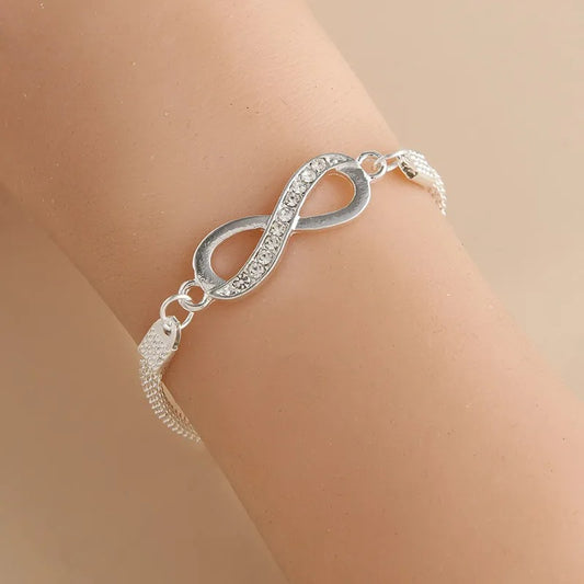 Bracelet Infini Femme Argenté