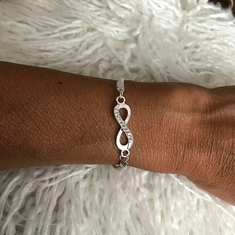 Bracelet Infini Femme Argenté