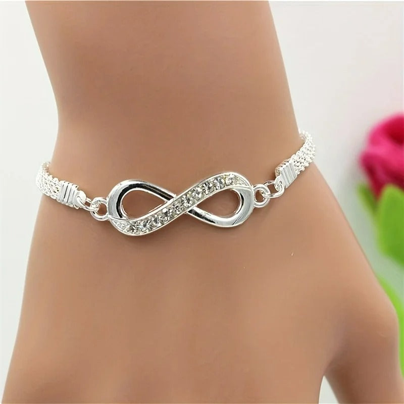 Bracelet Infini Femme Argenté