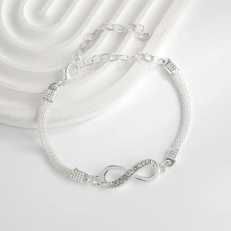 Bracelet Infini Femme Argenté