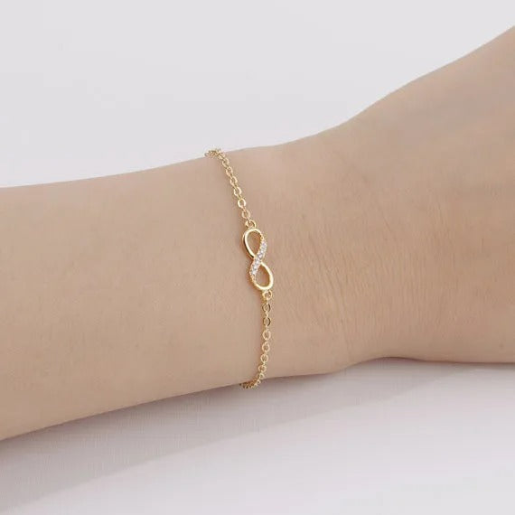 Bracelet Infini Femme Doré Ou Argenté