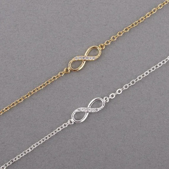 Bracelet Infini Femme Doré Ou Argenté