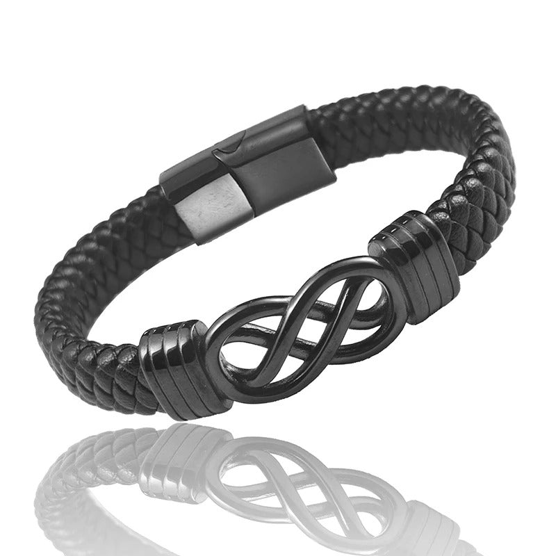Bracelet Infini Homme Noir Acier Inoxydable