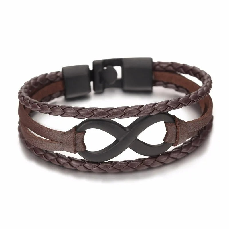 Bracelet Infini Homme Noir Multi Rangs