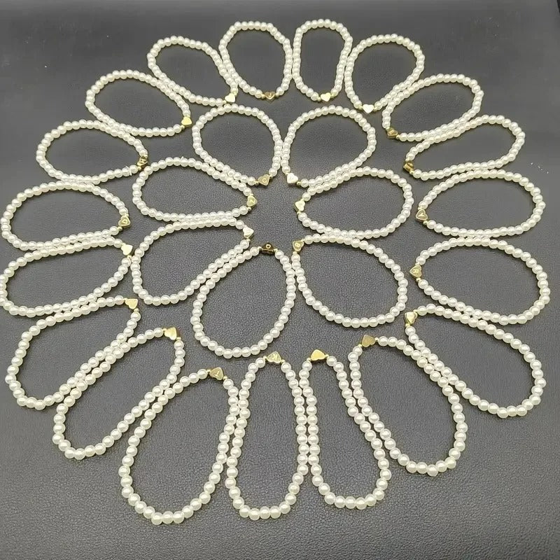 Bracelet Initiale Femme Cœur et Perles
