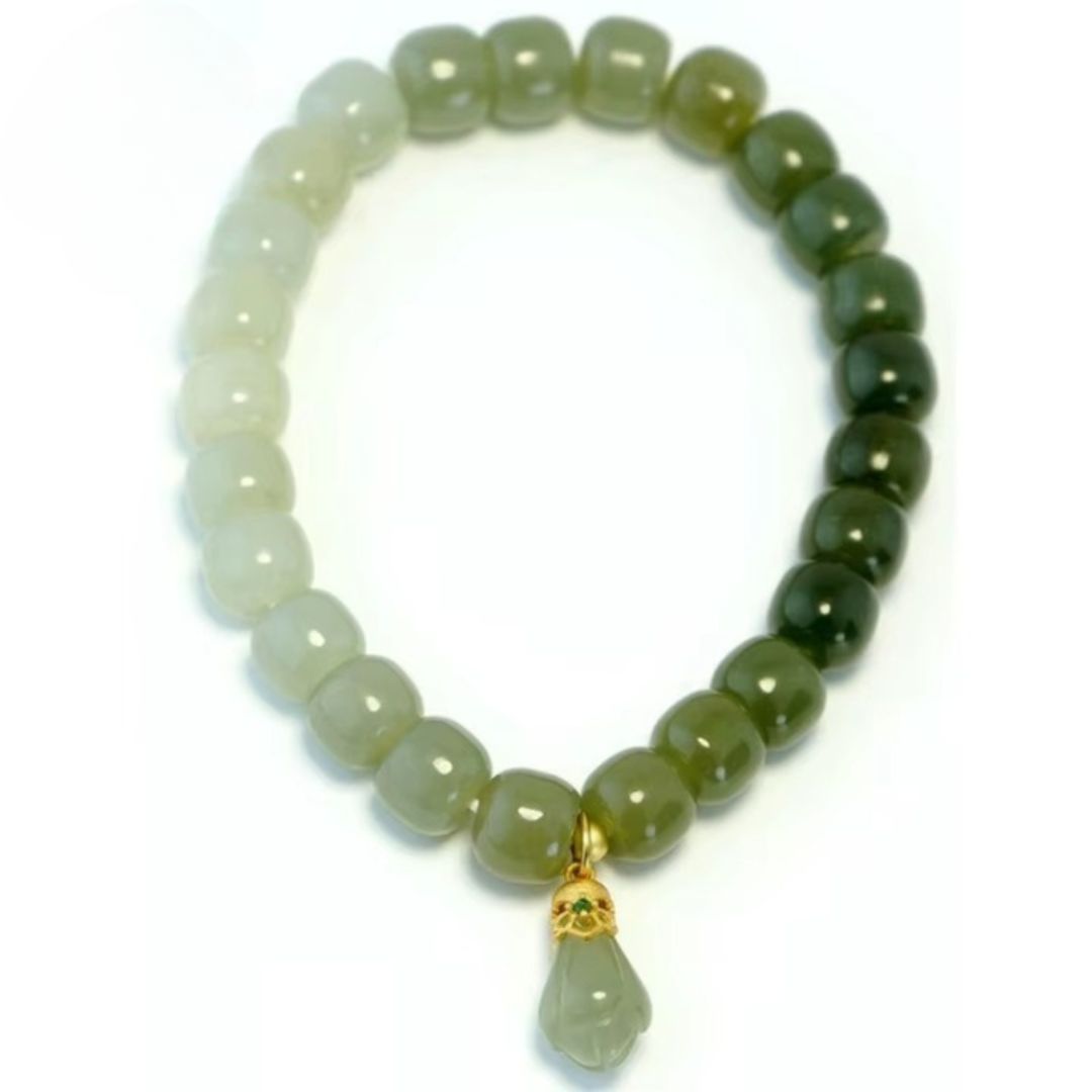 Bracelet Jade Dégradé à Perles sur fond blanc