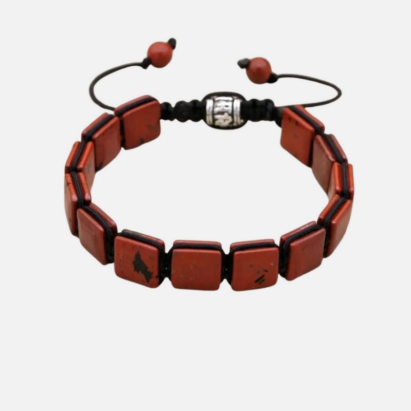 Bracelet Jaspe Rouge Carré