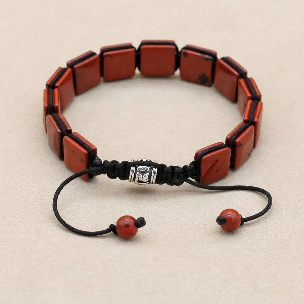 Bracelet Jaspe Rouge Carré